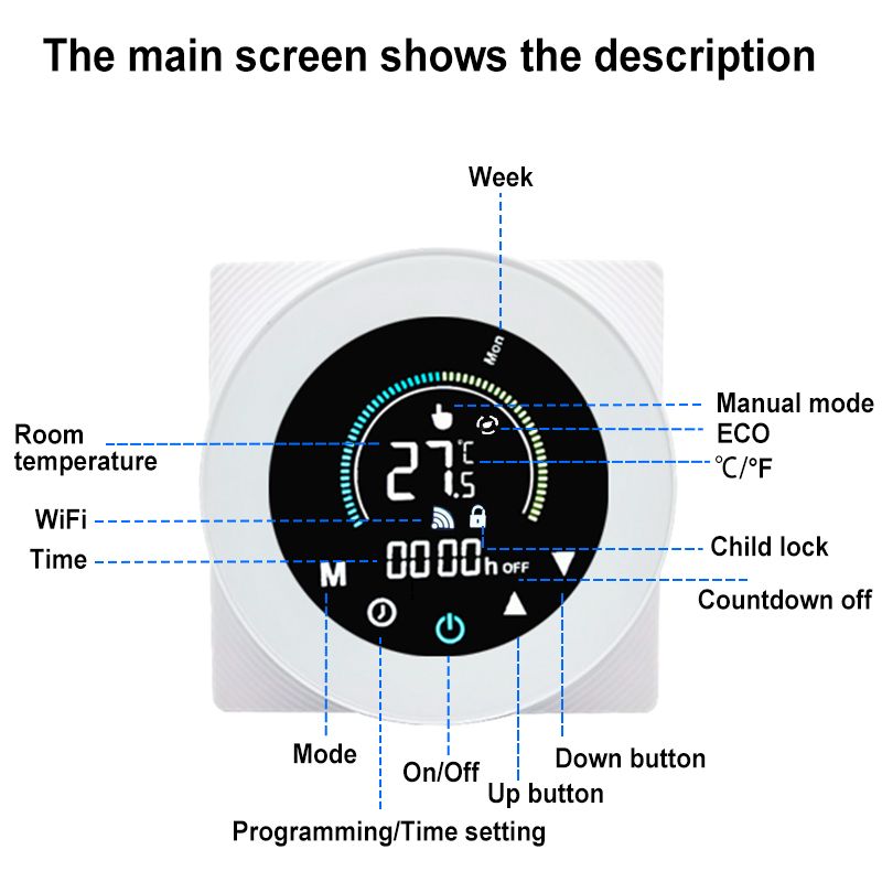 Thermostat intelligent Tuya Smart Life ZigBee, interrupteur, pour chauffage de chaudière à eau et à gaz, 110 V, 240 V, compatible avec Alexa et Google_voghion.com