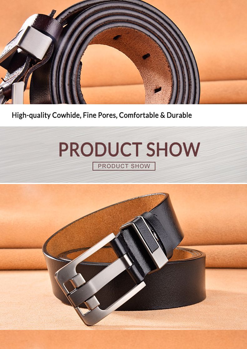 HEIßER Gürtel Männlich Mode Herren Designer Rindsleder Gürtel für Jeans Echtlederband Dornschließe Übergröße 140 150 160 170cm_voghion.com