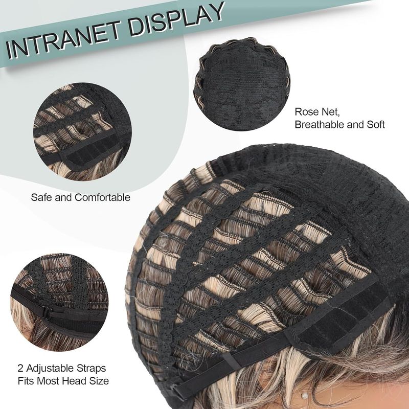 Synthetische Clip-in Damen Grau Mode Chemiefaser Kurze Kopfbedeckung Flauschig Natürlich Mehrschichtig_voghion.com