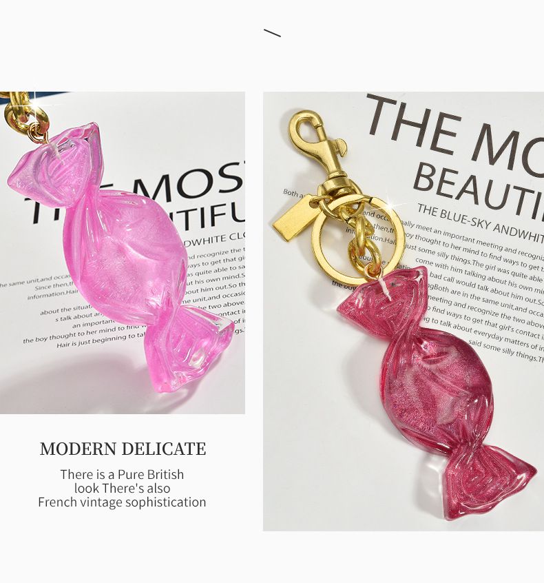 Ciondolo per borsa di caramelle con foro posteriore in resina AB, cristallo trasparente, perline colorate, accessori_voghion.com