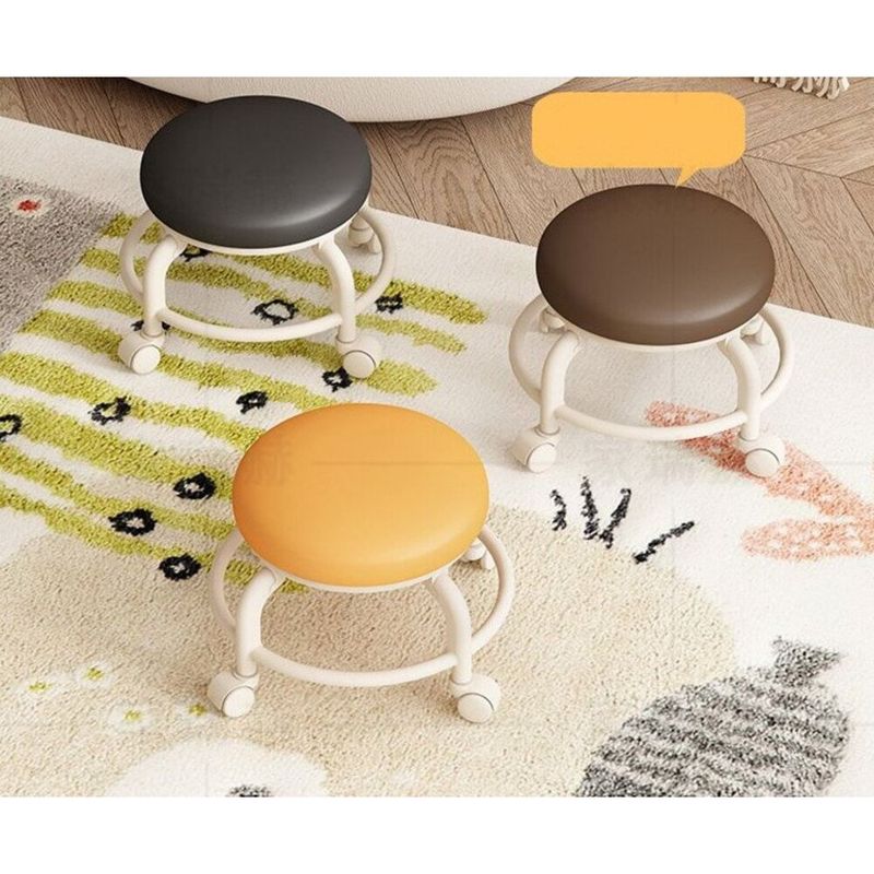 Wheeled Small Low With Wheels Round For Kids Learning To Walk Changing Shoes Home Use Movable Silent Children's Stool_voghion.com