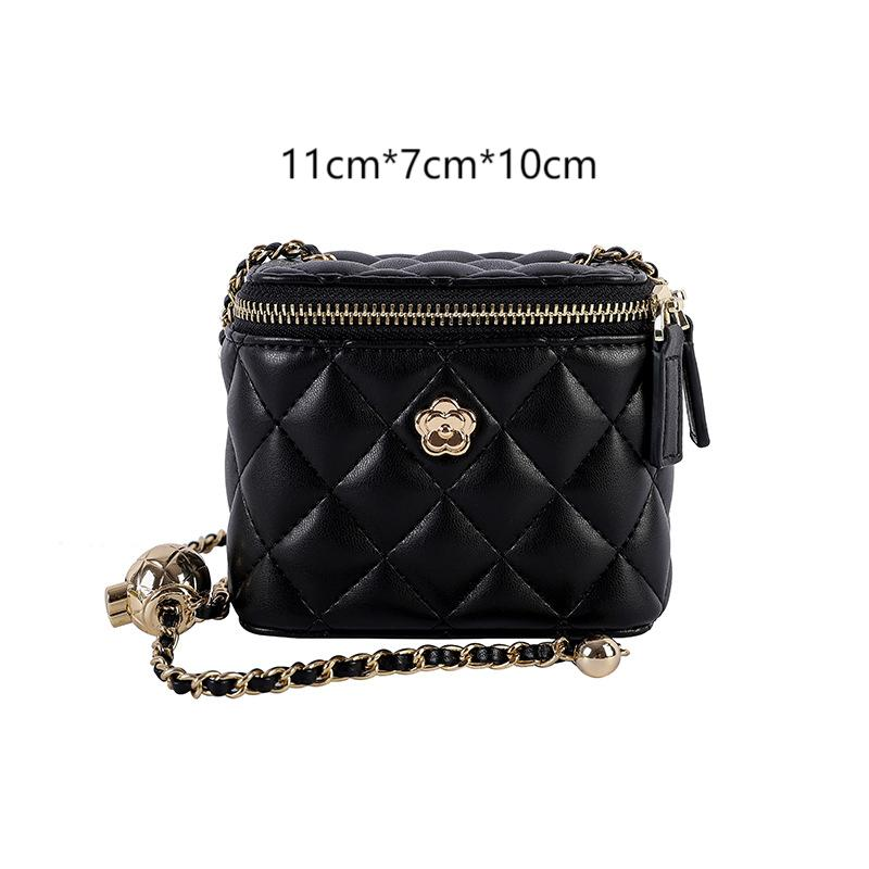 Liicht Luxusmark Klassesch Camellia Gitterketten Damentasch Mini Schëller Crossbody Tote Kleng Quadratbeutel_voghion.com