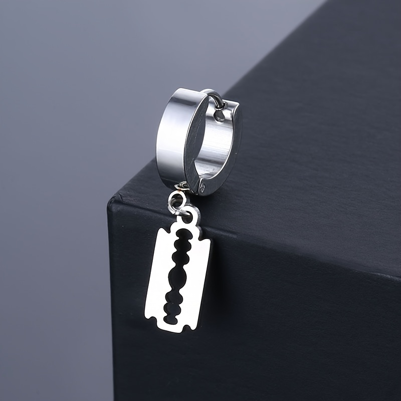 1pc design lama pin orecchini a cerchio regali di gioielli per donne uomini accessori per feste in acciaio inossidabile punk vintage ragazze piercing orecchino_voghion.com
