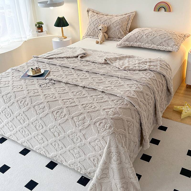 Pure Color Clover Tuff Fleece Blanket Coral Fleece Blanket Nap Blanket Sofa Blanket Gift Air Conditioning Blanket_voghion.com