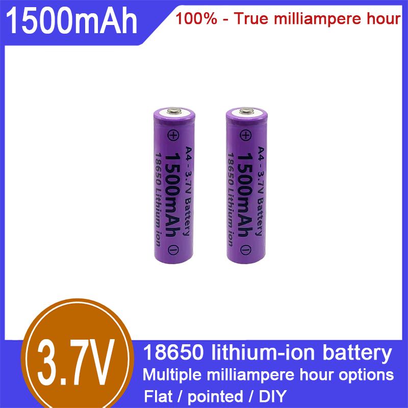 18650 litij-ionska punjiva baterija, 3.7V, 1500mAh, 100% kapaciteta, pogodna za električne igračke, elektroničke cigarete, svjetiljke i druga područja_voghion.com