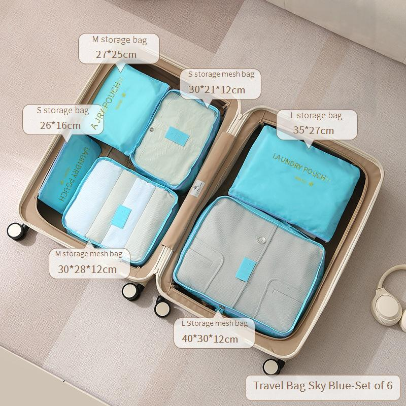 7-Piece Travel Organizer Set - Waterproof Cosmetic & Underwear Storage Bags For Luggage Foldable Laundry Pouches With Hanging Hook_voghion.com