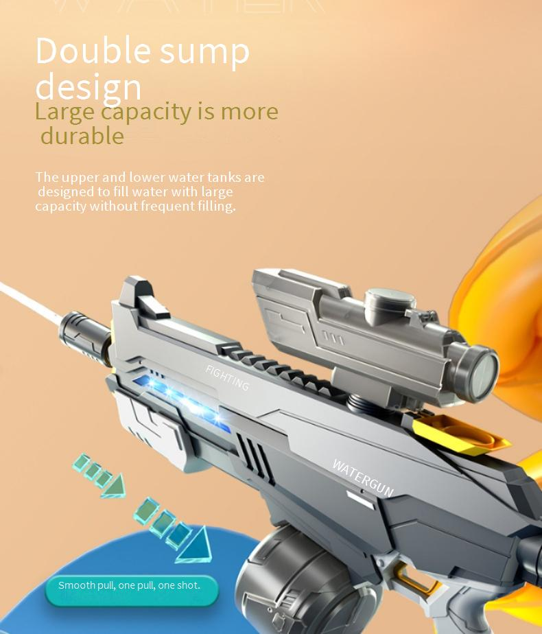 Pistol cu apă electric cu oglindă, capacitate mare, vară, plajă, piscină, jucărie cu apă în aer liber, copii, pistol cu apă_voghion.com