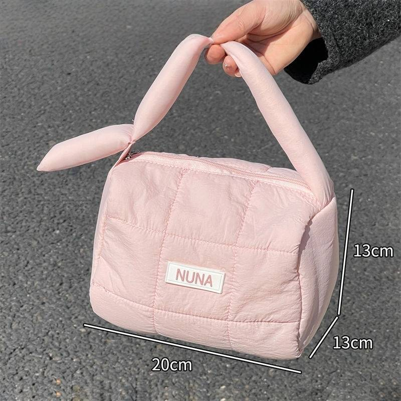 Neue Puff Candy Color Plüsch-Kosmetiktasche mit Ohren, High-End-Aufbewahrungstasche für Damen mit großer Kapazität und Nischendesign_voghion.com