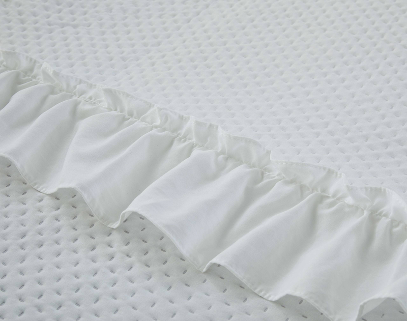 CG33 Washed Cotton Ruffled Bed Cover Set, Suitable For Bedrooms And Living Rooms (1* Bedspread +2* Pillowcase, No Duvet Core Or Pillow Core)_voghion.com