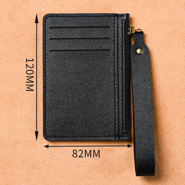 Card Bag Card Cases Hand Held Card Holder Ultra Thin Card Holder Women's Small Coin Purse Solid Color Leather Handle With Zipper For Driver's License_voghion.com