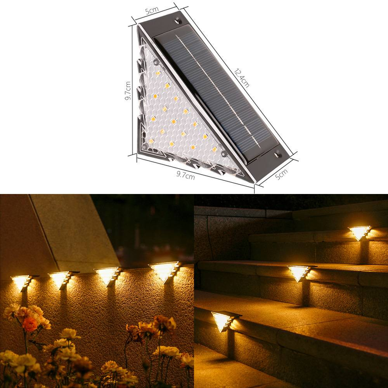 Solarne lampy schodowe, wodoodporne, ogrodowe, LED, do ścieżek, na ściany i tarasy – automatyczne włączanie/wyłączanie, opcja ciepłego/białego światła_voghion.com