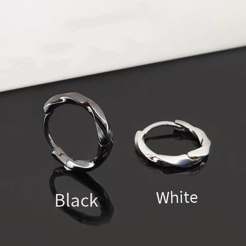 Orecchini a cerchio intrecciati da uomo e da donna per piercing all'orecchio - Orecchini ipoallergenici placcati in argento per cartilagine e lobo - 8 mm/10 mm/12 mm/14 mm_voghion.com