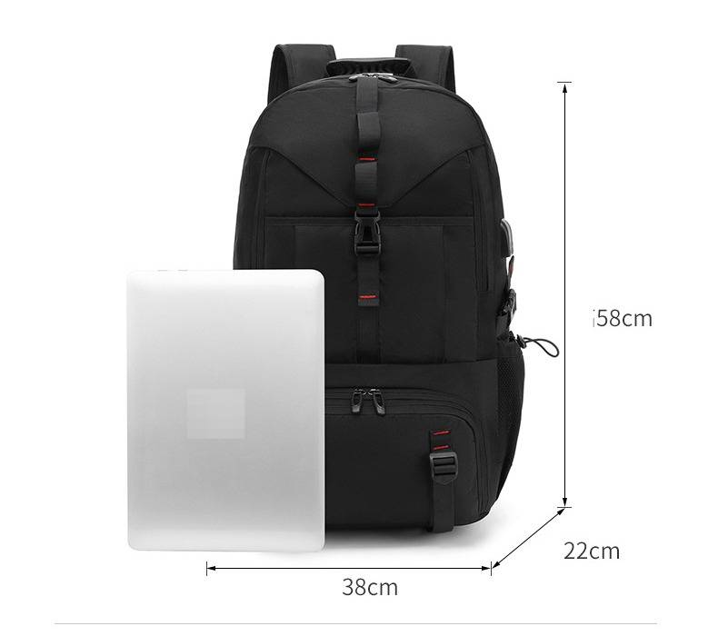 Men's Large Capacity Backpack With Shoe Compartment, Expandable Laptop Backpack For Travel, Outdoor Hiking, Water-Resistant Design (Sizes 50L-80L)_voghion.com