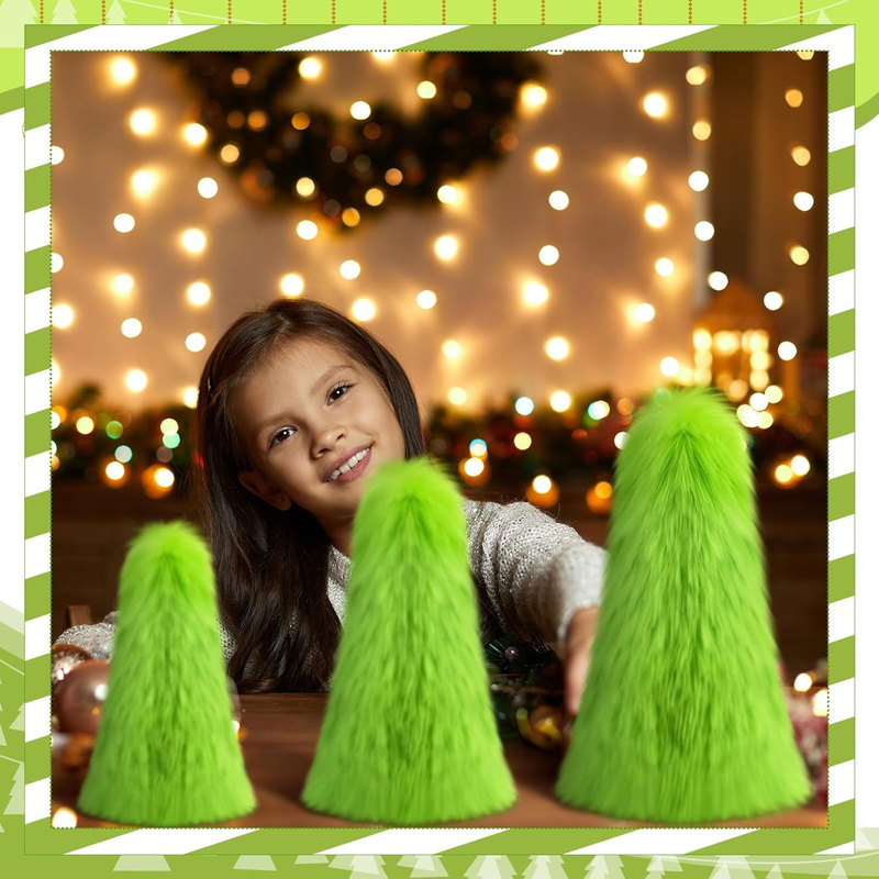 Party Supplies Christmas Day Christmas Atmosphere Green Plush Ornaments Christmas Tree Decoration Props_voghion.com