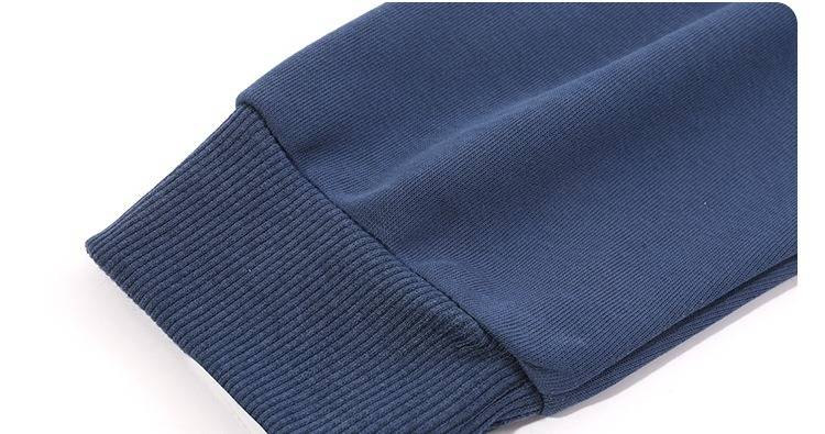 Men's Cotton Sweatshirt & Sweatpants Set – Casual Round Neck Two-Piece Outfit (Grey/Black/Blue, M-5XL)_voghion.com