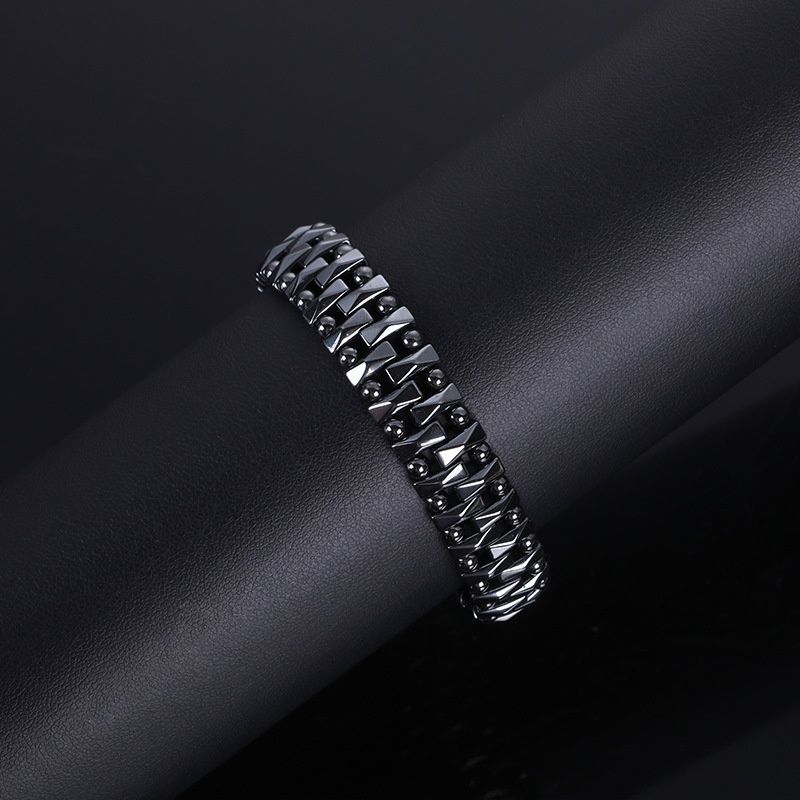 Braccialetti dimagranti elastici per terapia magnetica con perline energetiche classiche in ematite_voghion.com
