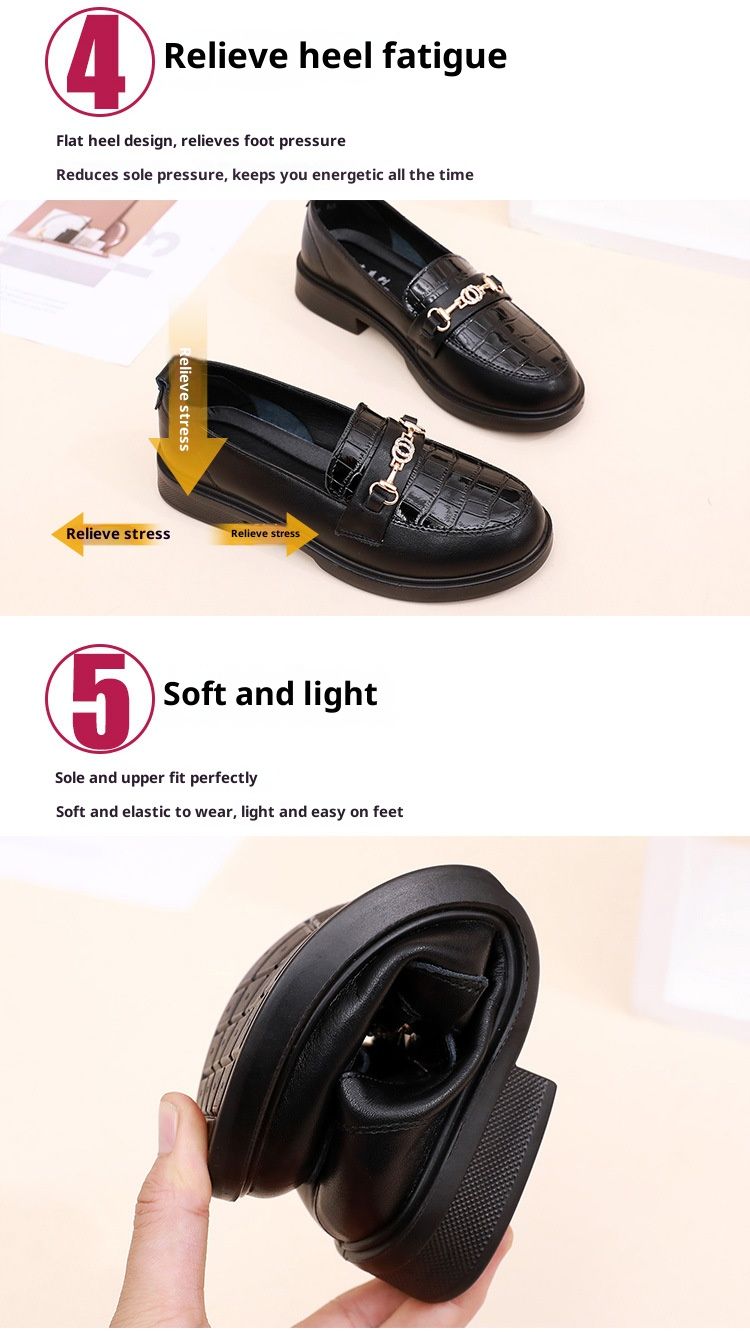 Bequeme Damen-Loafer mit weicher Ledersohle – Atmungsaktive Slipper zum Hineinschlüpfen für Spaziergänge, Arbeit und Alltag – Leichte und gepolsterte Ballerinas mit runder Zehenpartie_voghion.com