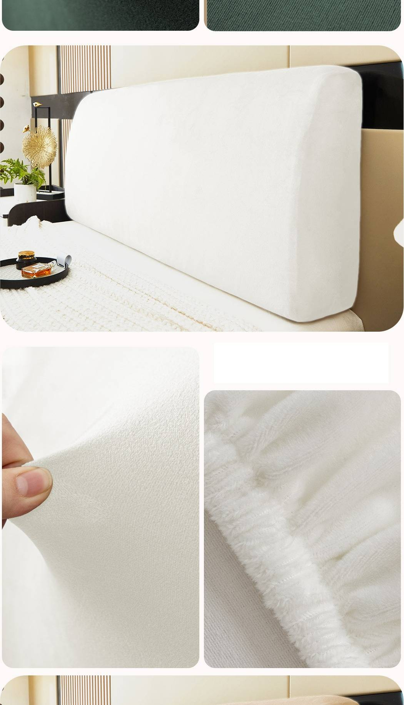 Copritestata letto in velluto elastico Silver Fox di alta qualità - Protezione morbida e imbottita per la protezione dalla polvere (diversi colori e misure)_voghion.com