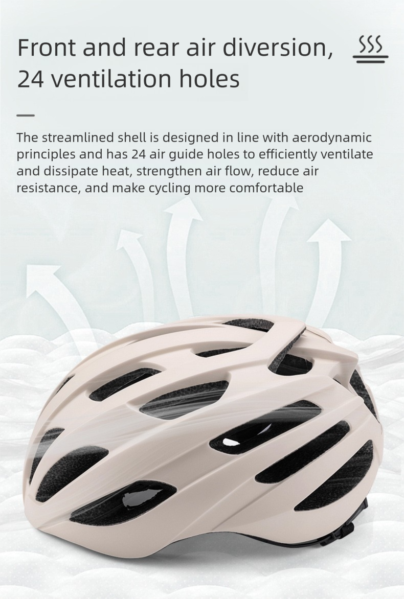 Integriertes Formfahrrad mit Rücklicht Atmungsaktiver Rennradhelm für Erwachsene_voghion.com