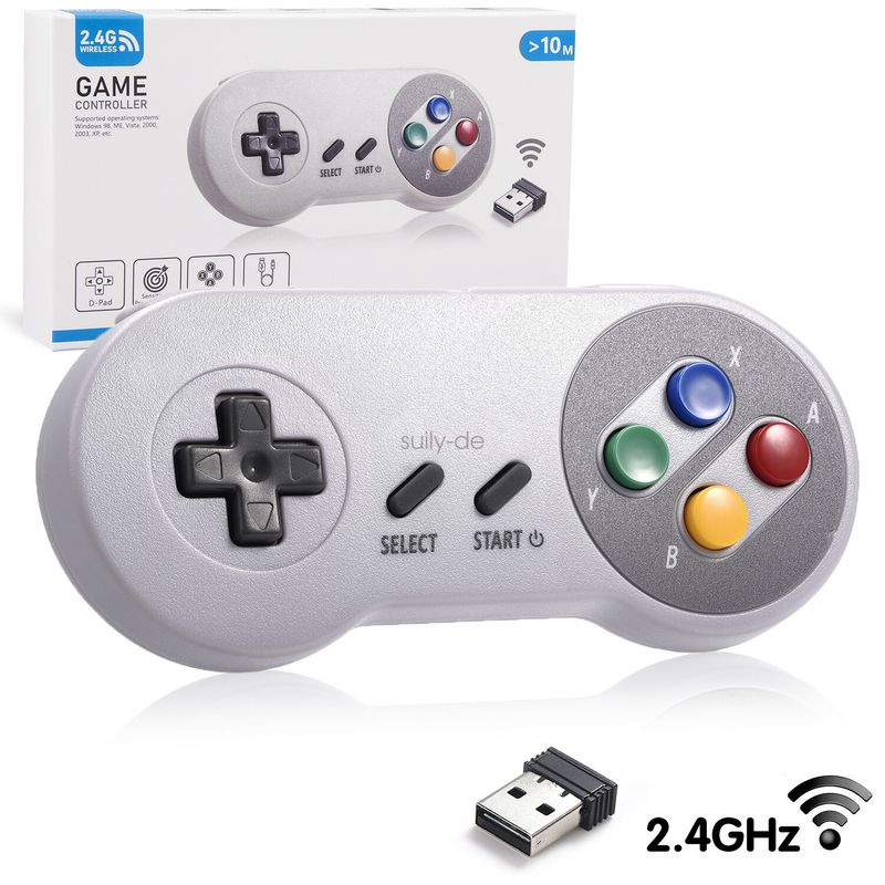 Wireless Controller Für SNES Emulator 2.4G USB Gamepad Joystick Für Windows MAC_voghion.com