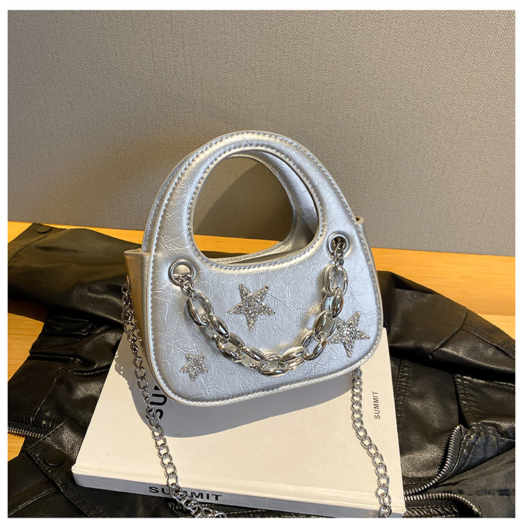 Trendy Hot Girl Light Luxury Small Bag 2023 New Star Chain Borsa a semicerchio Borsa a tracolla di fascia alta all-match di nicchia_voghion.com