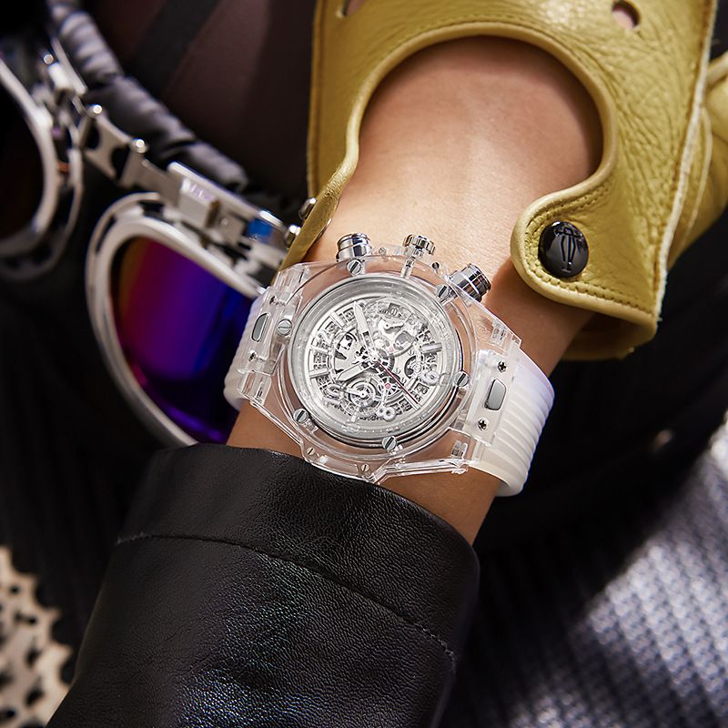 Orologio al quarzo per studenti, impermeabile, multifunzionale, trasparente e alla moda, con cinturino in silicone, marchio Kingston_voghion.com