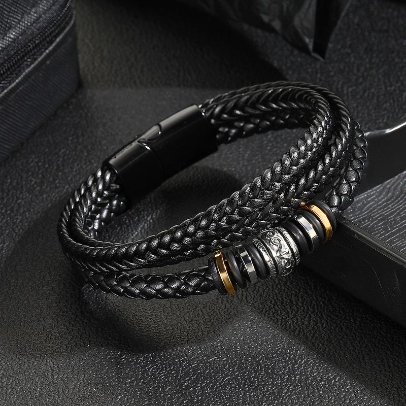 Bracciale da uomo in pelle in stile etnico, molto venduto_voghion.com
