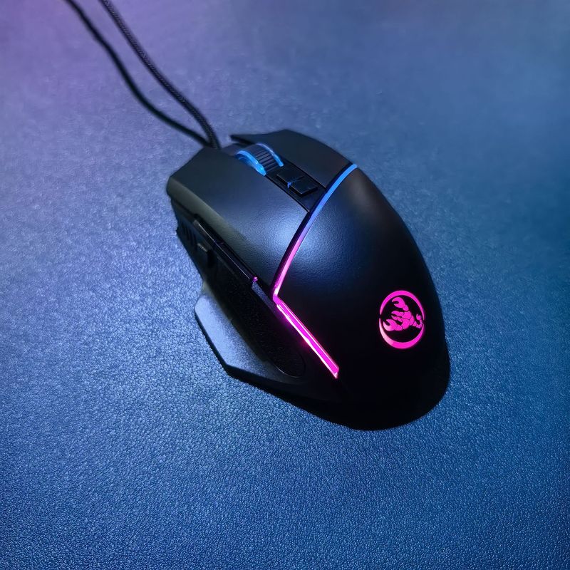 New A876RGB wired gaming mouse 12800dpi adjustable ABS material 8D macro programming matte_voghion.com