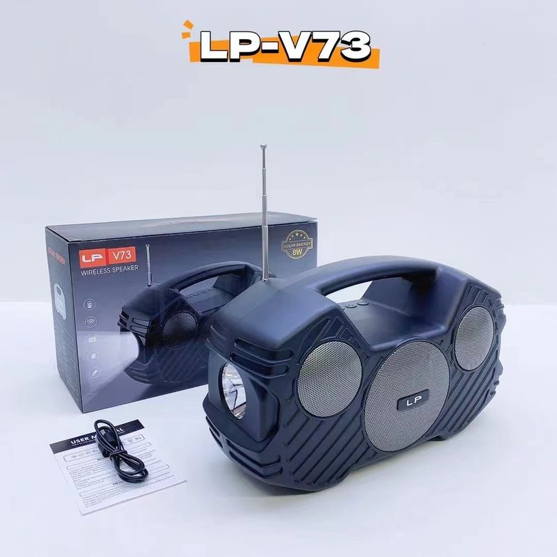 New LP-V73 Solar Bluetooth Handheld Wireless Outdoor Radio Flashlight Convenient Card Insertion Speaker_voghion.com