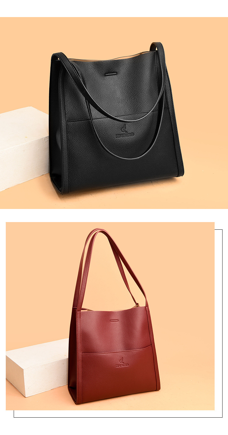 Genuine high-end leather bag women's new tote bag fashion and versatile large-capacity handbag armpit bag women_voghion.com