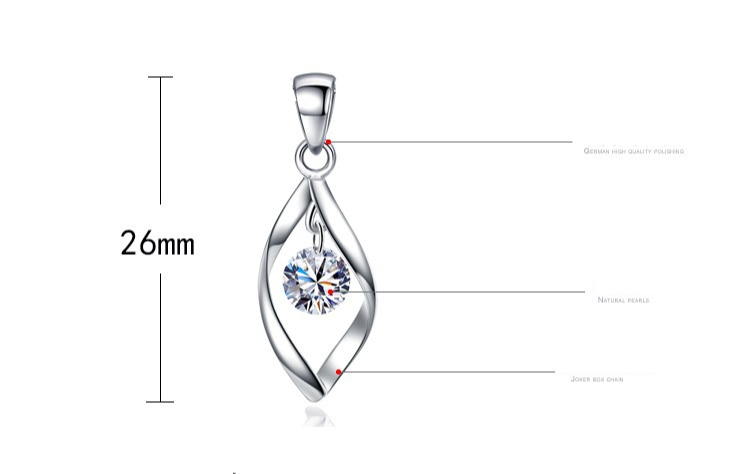 Simple silver jewelry rotating love temperament necklace for women fashion zircon twist fashion necklace pendant_voghion.com