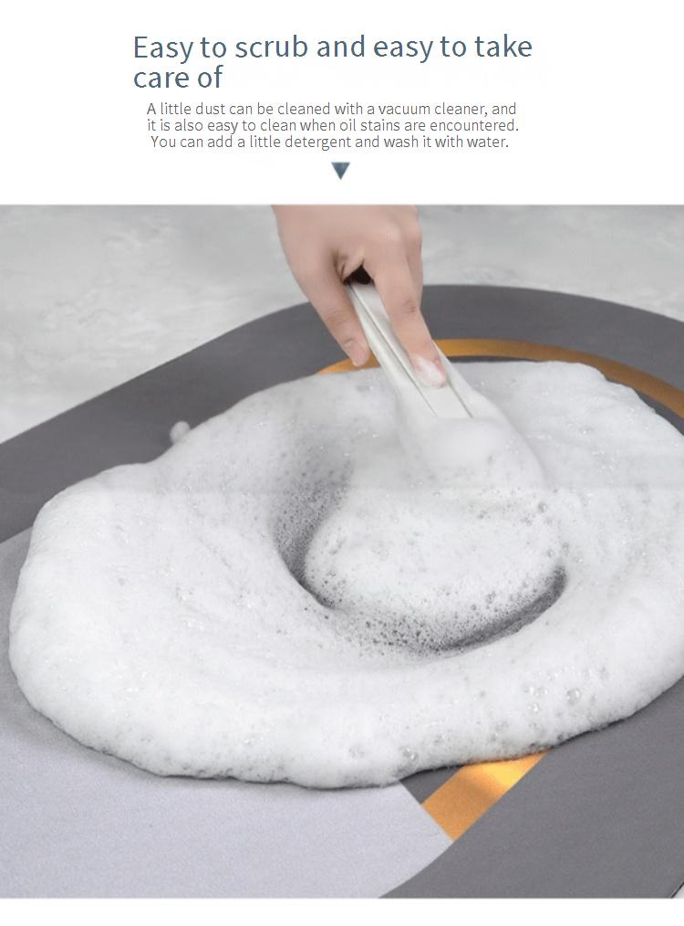 Tappetino da cucina in fango diatomeico con piastrelle retrò, set di combinazione per ingresso del bagno, tappetino antiscivolo assorbente per l'acqua_voghion.com