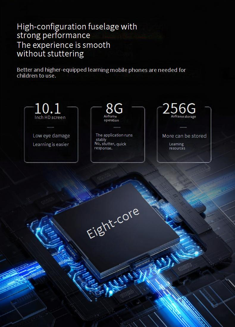 Tablet didattico Subor M3 per bambini e adolescenti - Tablet Android WiFi da 10,1" con tutor AI, eBook e lezioni video (8 GB di RAM, 512 GB di spazio di archiviazione + scheda da 256 GB)_voghion.com