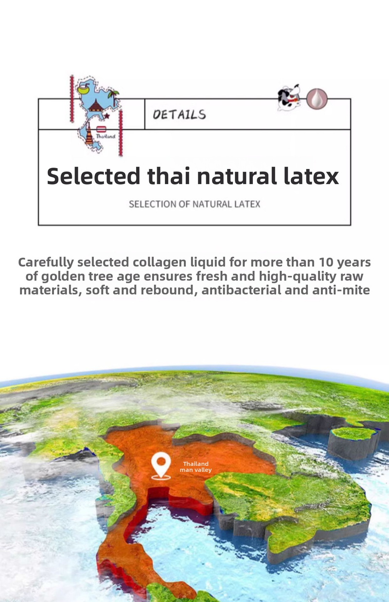 Latex Cooling Mattress Pad – Natural Thai Latex With Ice Silk Cover, Breathable & Hypoallergenic For Kids & Adults, Multiple Sizes & Cartoon Designs_voghion.com