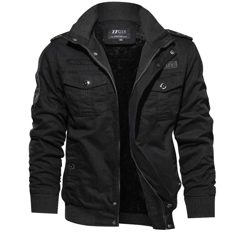 Veste d'hiver décontractée thermique plus épaisse, vêtements d'hiver pour hommes, fans militaires, veste en coton, vêtements de travail en velours, veste de moto_voghion.com