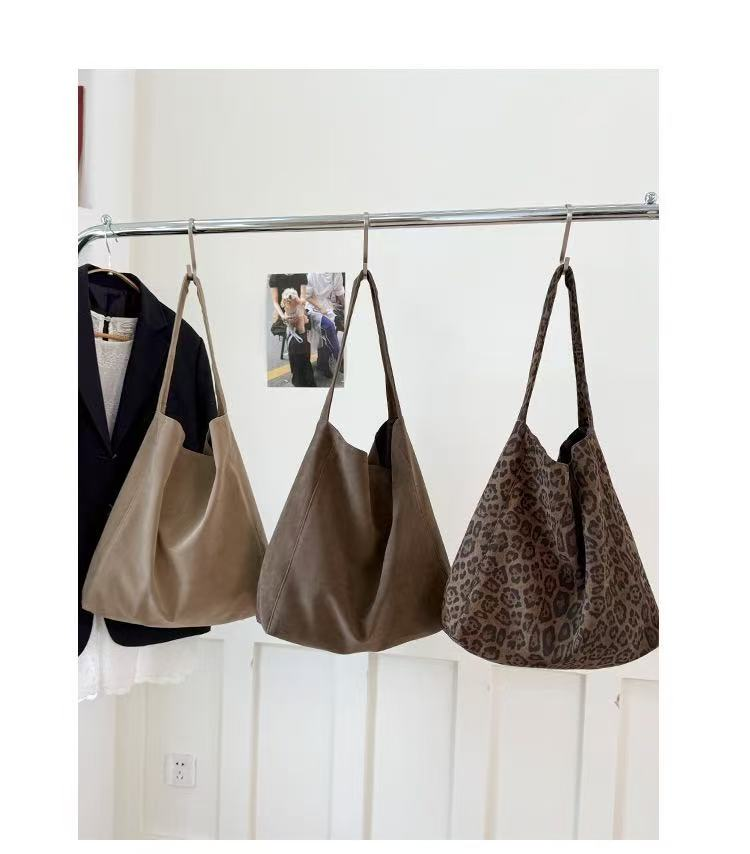 Sac à main en cuir souple de luxe, grande capacité, avec couche supérieure en velours de daim et cuir de vache, fourre-tout texturé haut de gamme_voghion.com