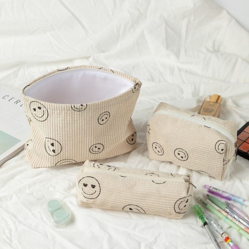 2025 Neue Cord-Kosmetiktasche für Damen, Ins Wind-Waschtasche, große Kapazität, Lippenstift-Make-up-Tasche, Handytasche, Tragetasche, Bleistifttasche_voghion.com