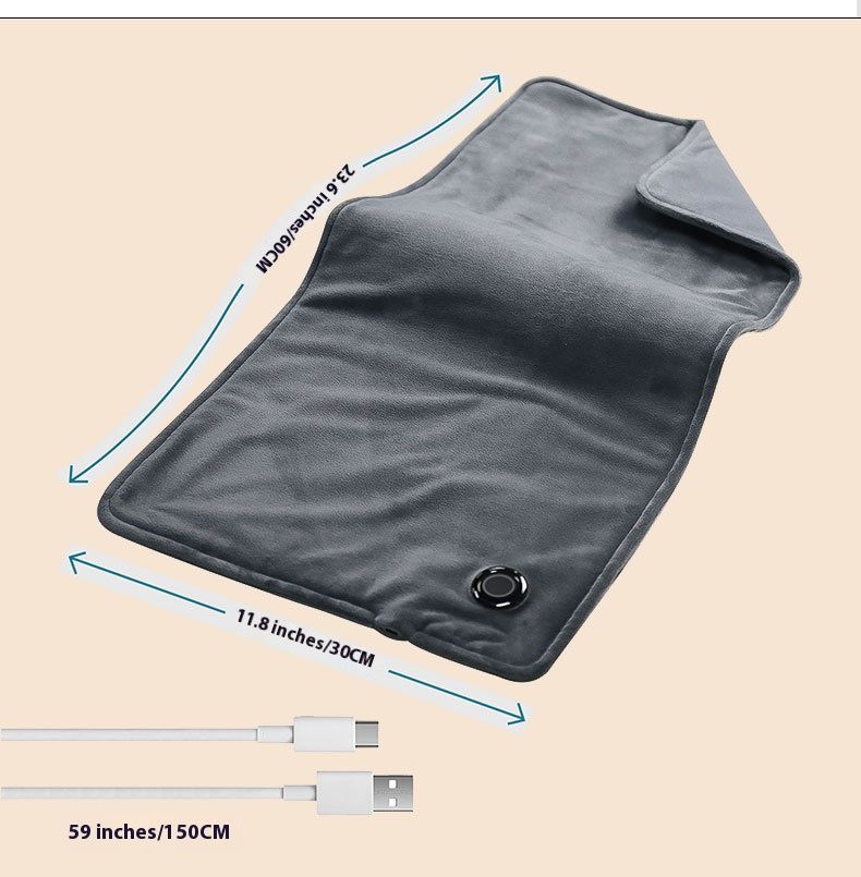 Manta térmica USB: manta eléctrica de calentamiento rápido con 3 temperaturas, portátil, de bajo voltaje (5 V), para el hogar, la oficina y viajes._voghion.com