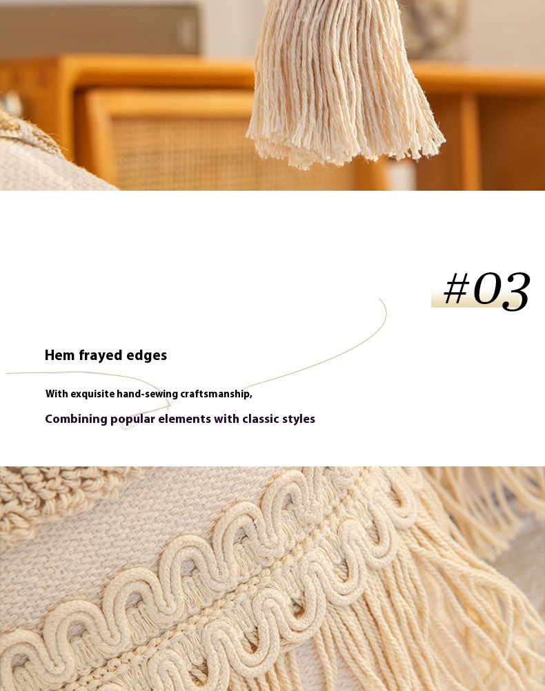 Bohemian Throw Pillow Covers – Geometric Woven Polyester Cushion Cases For Sofa & Bed (45x45cm/30x50cm, Fringe & Tassel Options)_voghion.com