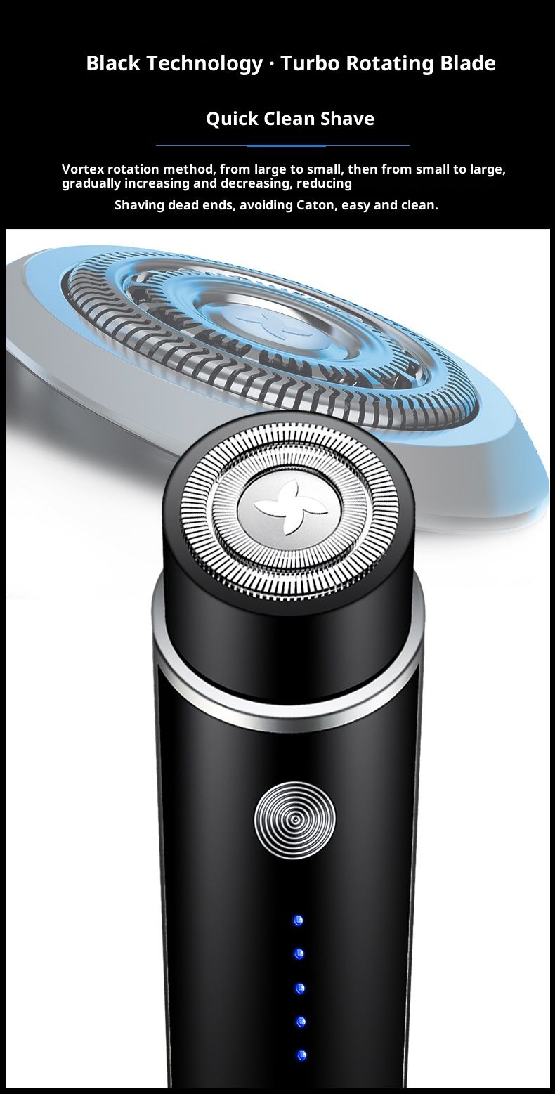 Mini USB Rechargeable Shaver – LED Display Rotary Razor For Men & Women (Detachable Washable Head, 60min Runtime)_voghion.com