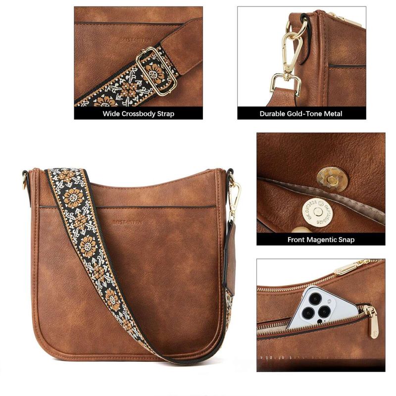 Borse a tracolla per donna Borse hobo alla moda in pelle vegana Borse a spalla con tracolla larga_voghion.com