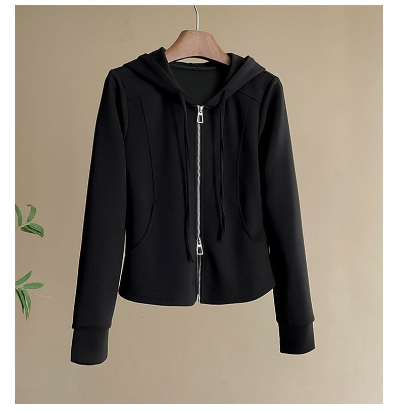 Conjunto deportivo elegante para mujer: sudadera con capucha y pantalón recto, conjunto informal y cómodo de dos piezas para uso diario._voghion.com