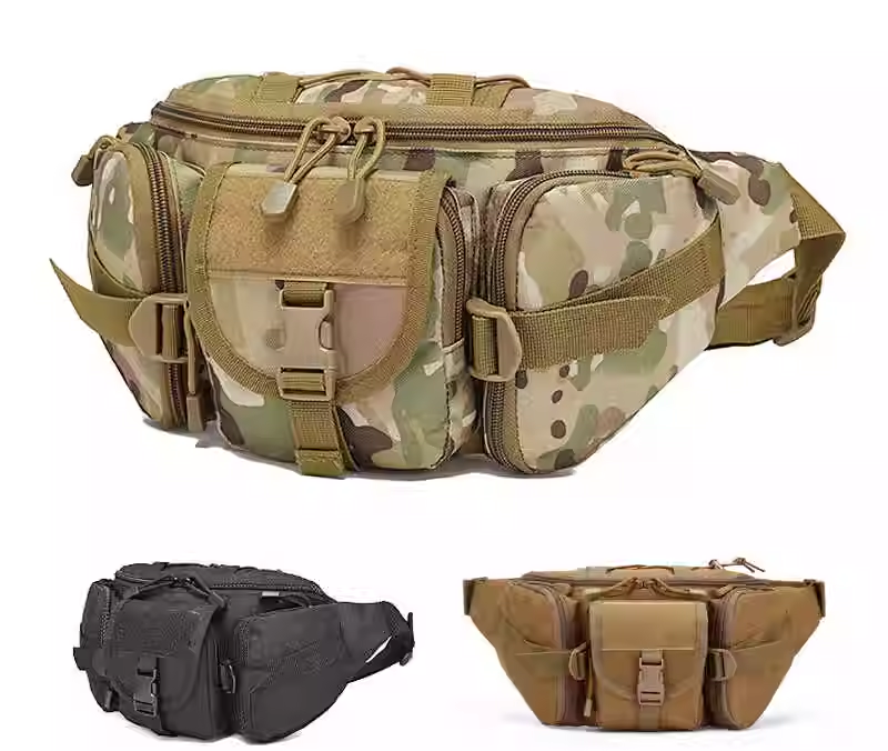 Tactical Waist Multifunctional Waterproof Wear-resistant Camouflage Canvas Tool Outdoor Cycling Fishing Lure Sports_voghion.com