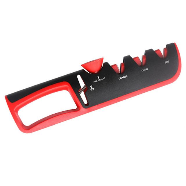 Aiguiseur de couteaux 4 en 1 avec revêtement diamanté et tige fine pour couteaux de cuisine, ciseaux et ciseaux, système de pierre à aiguiser_voghion.com