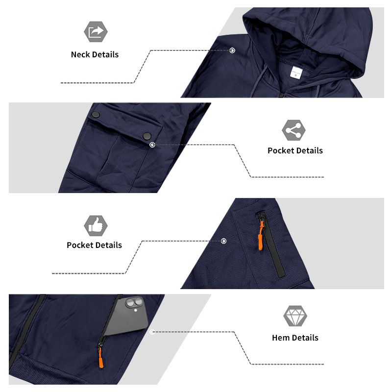 Men's Heavyweight Fleece Hoodie & Jogger Set - Relaxed Fit Workwear Style For Outdoor & Commuting (M-3XL, 5 Colors)_voghion.com