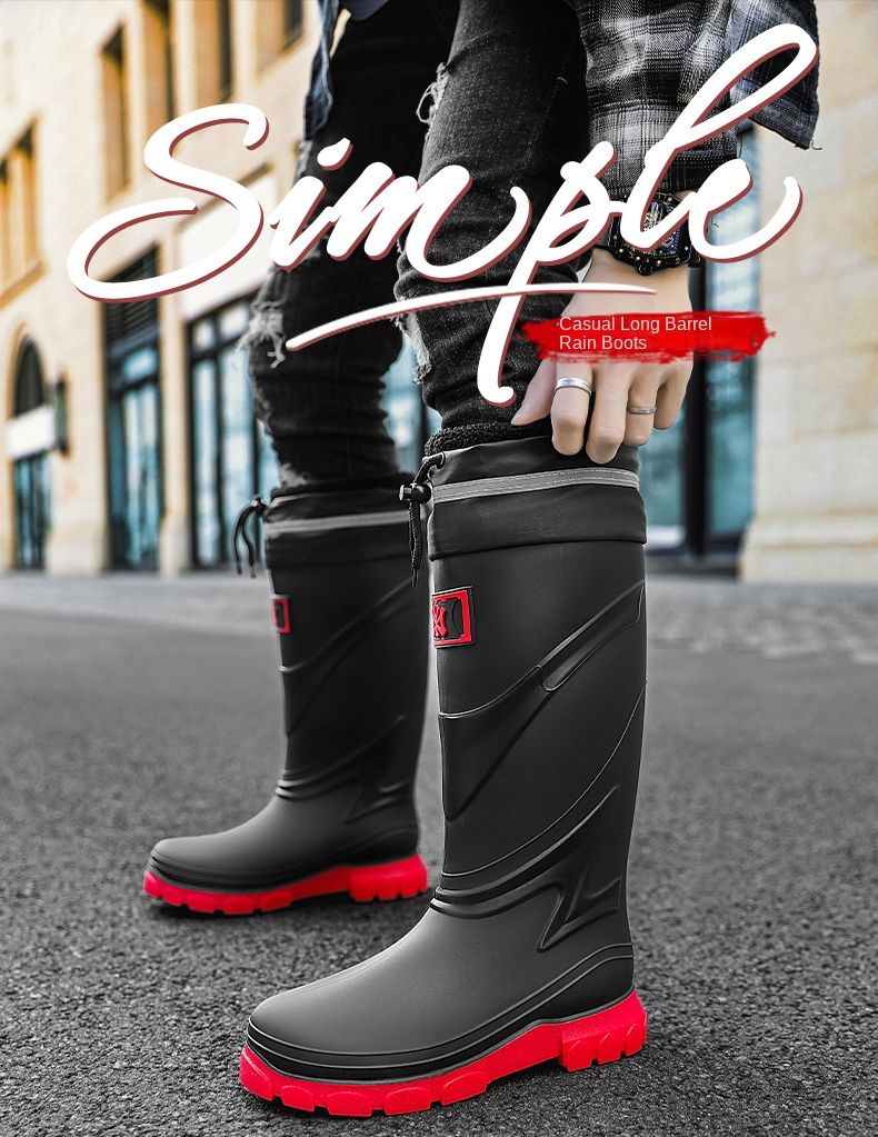 Wild Bird Association High Tube Waterproof Mouth Rain Boots Size 40-45_voghion.com