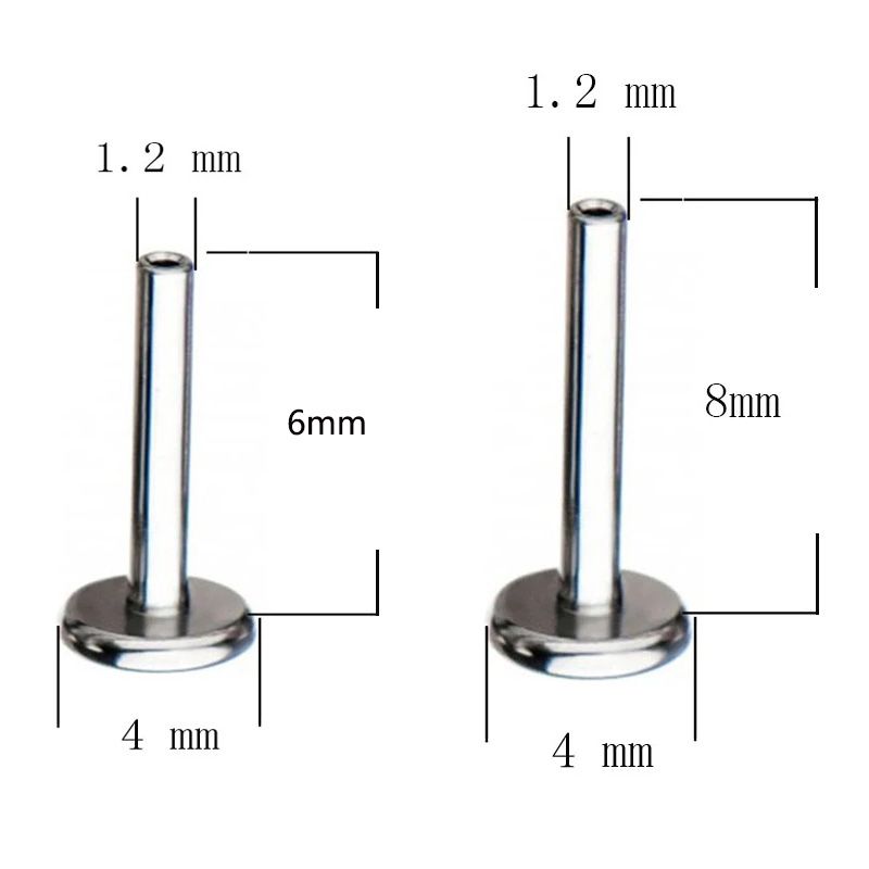 ASTM F136 Titanio Garofano per Perforazione, Orecchini Fiat Labbro Superiore Rettangolari a 3 Fili, Curling Corpo_voghion.com