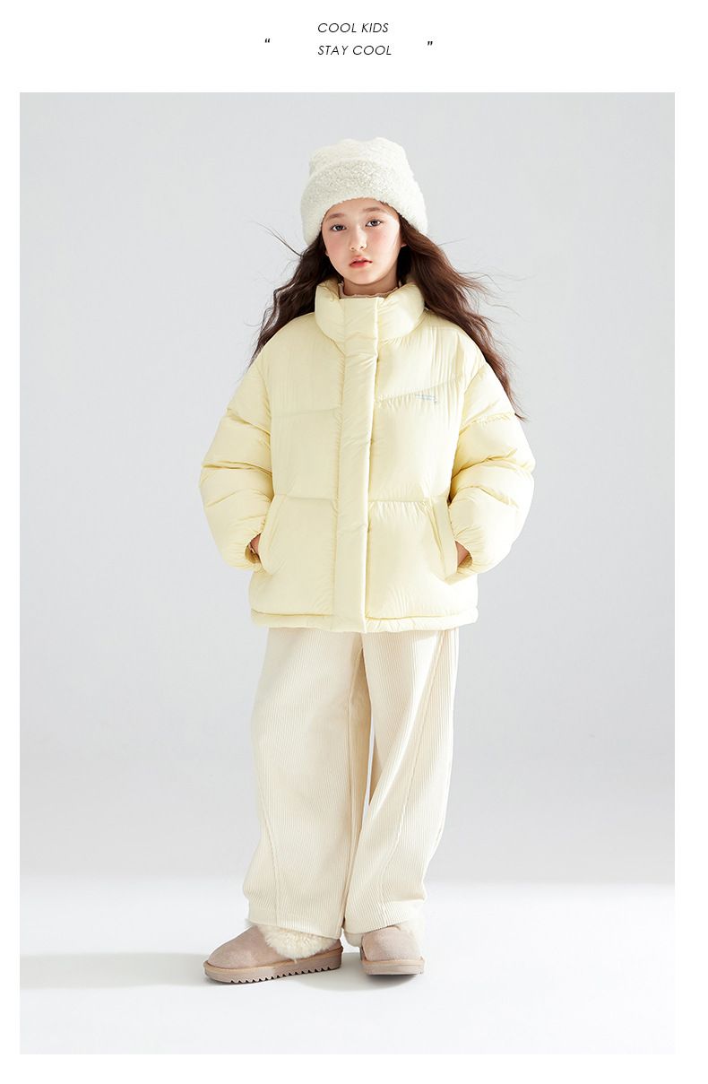 Chaquetas de plumón de algodón estilo coreano para niñas de talla mediana y grande (2025), en liquidación fuera de temporada. Nuevas chaquetas de algodón gruesas y cálidas para niñas pequeñas._voghion.com