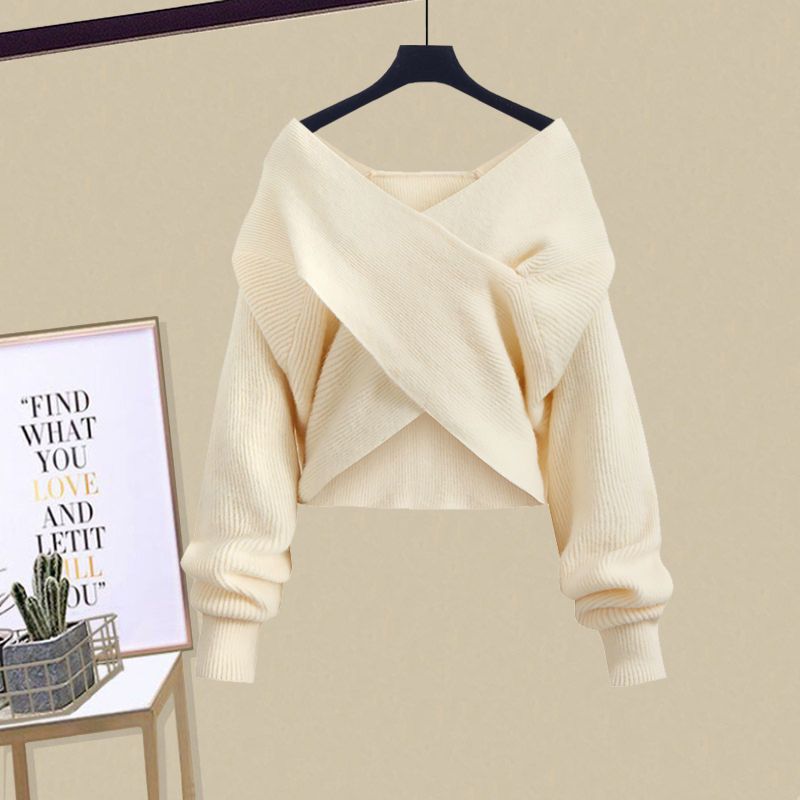 Inspired Women's Autumn Winter Knitwear Set - Oversized Sweater & Slimming Midi Skirt (Available In 4 Elegant Color Combinations)_voghion.com