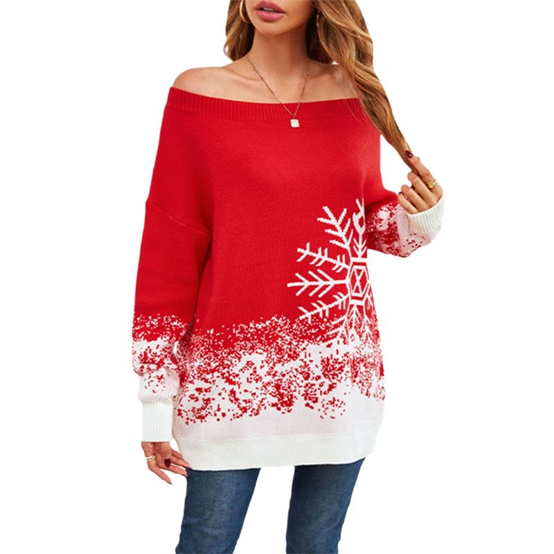 Maglione da donna alla moda per le feste del Giorno dell'Indipendenza con scollo rotondo_voghion.com